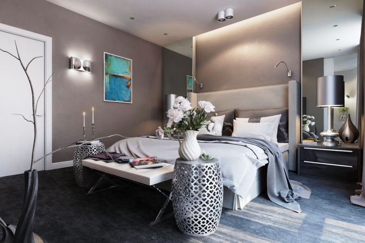 Коричневая спальня: реальные примеры дизайна, правила сочетания оттенков и стилей в интерьере
