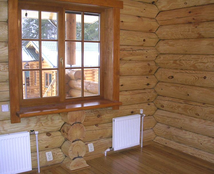 отделка окон внутри деревянного дома