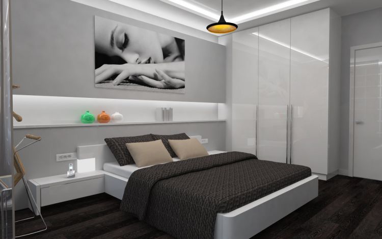 Спальня в стиле Хай-Тек: особенности интерьера, выбор цветовой гаммы. Комфорт и функциональность. 100 вариантов спальни в стиле хай-тек.