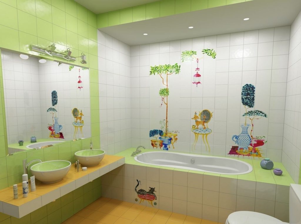 После школы в ванной. Детская ванная комната. Детская плитка для ванной. Ванная в детском саду. Ванная комната детская для детей.